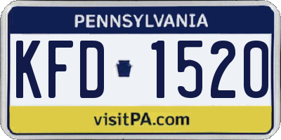 PA license plate KFD1520