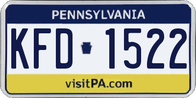 PA license plate KFD1522
