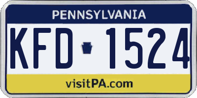 PA license plate KFD1524