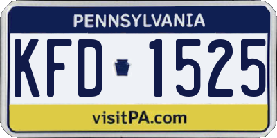 PA license plate KFD1525