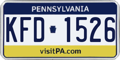 PA license plate KFD1526