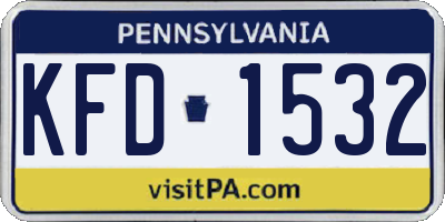 PA license plate KFD1532