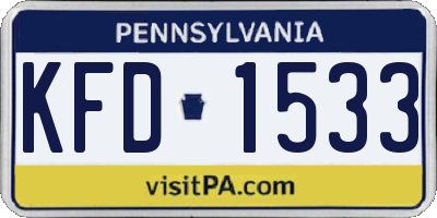 PA license plate KFD1533