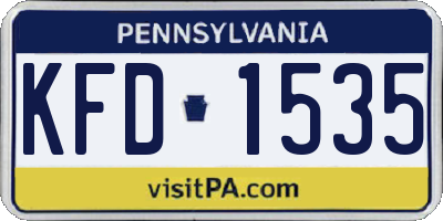 PA license plate KFD1535
