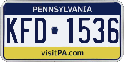 PA license plate KFD1536