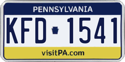 PA license plate KFD1541