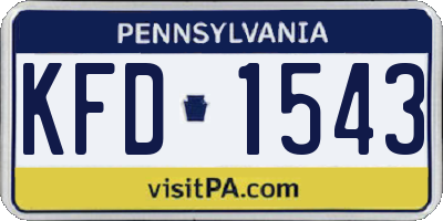 PA license plate KFD1543