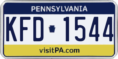PA license plate KFD1544