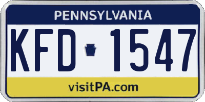 PA license plate KFD1547