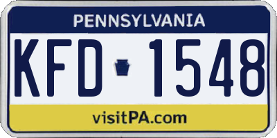 PA license plate KFD1548