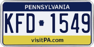 PA license plate KFD1549