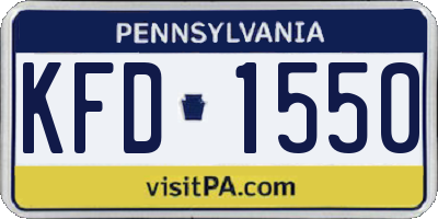 PA license plate KFD1550