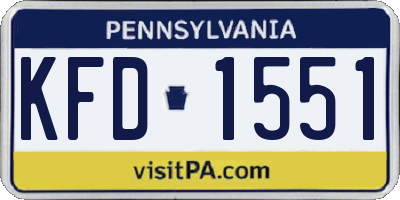 PA license plate KFD1551