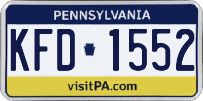 PA license plate KFD1552