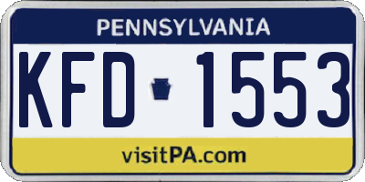 PA license plate KFD1553