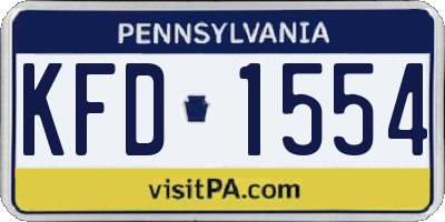 PA license plate KFD1554