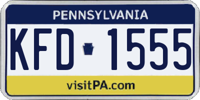 PA license plate KFD1555