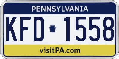 PA license plate KFD1558