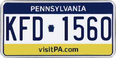 PA license plate KFD1560