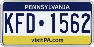 PA license plate KFD1562