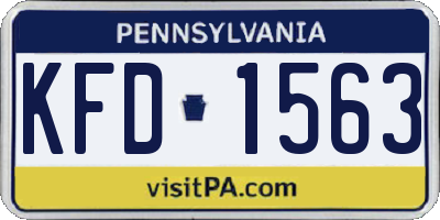 PA license plate KFD1563