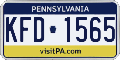 PA license plate KFD1565