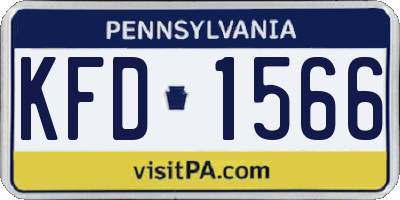 PA license plate KFD1566