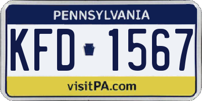 PA license plate KFD1567