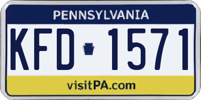 PA license plate KFD1571