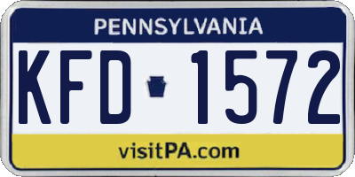 PA license plate KFD1572