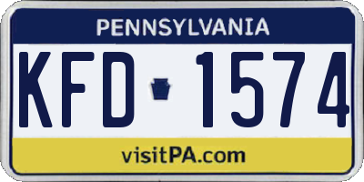 PA license plate KFD1574