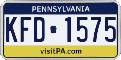 PA license plate KFD1575