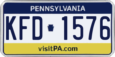 PA license plate KFD1576