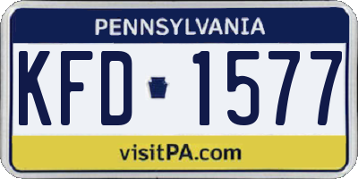 PA license plate KFD1577