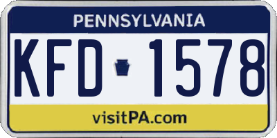 PA license plate KFD1578