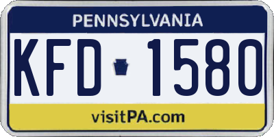 PA license plate KFD1580