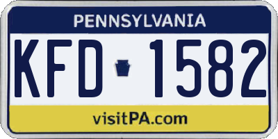 PA license plate KFD1582