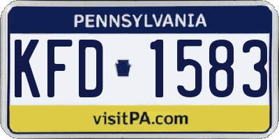 PA license plate KFD1583