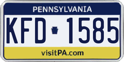 PA license plate KFD1585