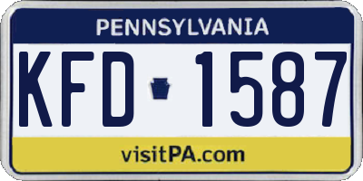 PA license plate KFD1587
