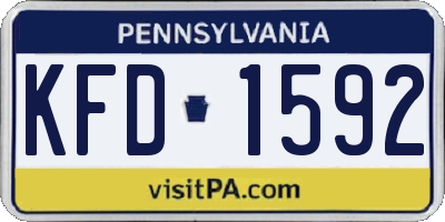 PA license plate KFD1592