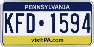 PA license plate KFD1594