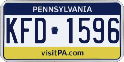 PA license plate KFD1596