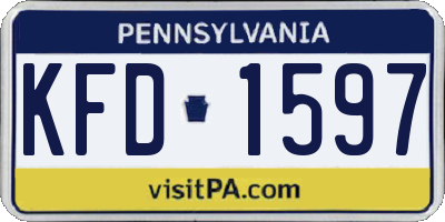 PA license plate KFD1597