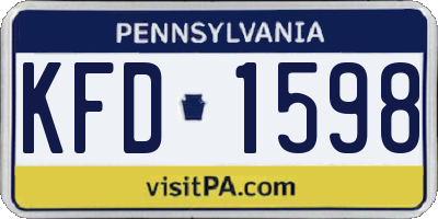 PA license plate KFD1598