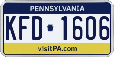 PA license plate KFD1606