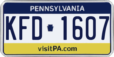PA license plate KFD1607