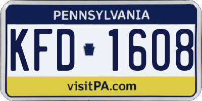 PA license plate KFD1608