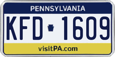 PA license plate KFD1609