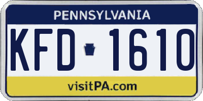 PA license plate KFD1610